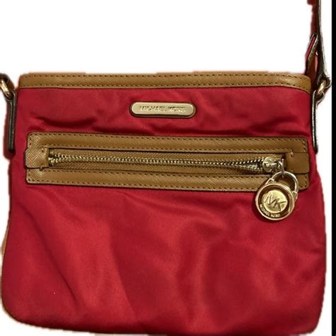 michael kors red crossbody kempton|Kempton Small Nylon Crossbody .